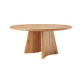 Modern Round Wooden Dining Table with Unique Base Design